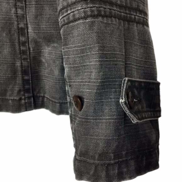 J Crew Gray Denim Style Trench Utility Jacket - Picture 5 of 8